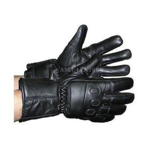 Insulated Lamb Skin Leather Gauntlet Gloves With Padded Knuckles